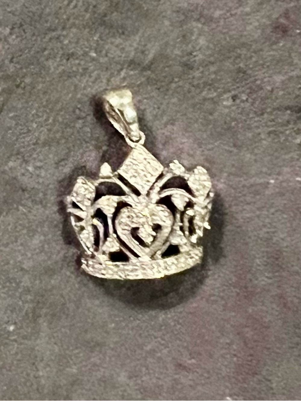 Small Crown Charm with Rhinestones - Picture 2 of 3